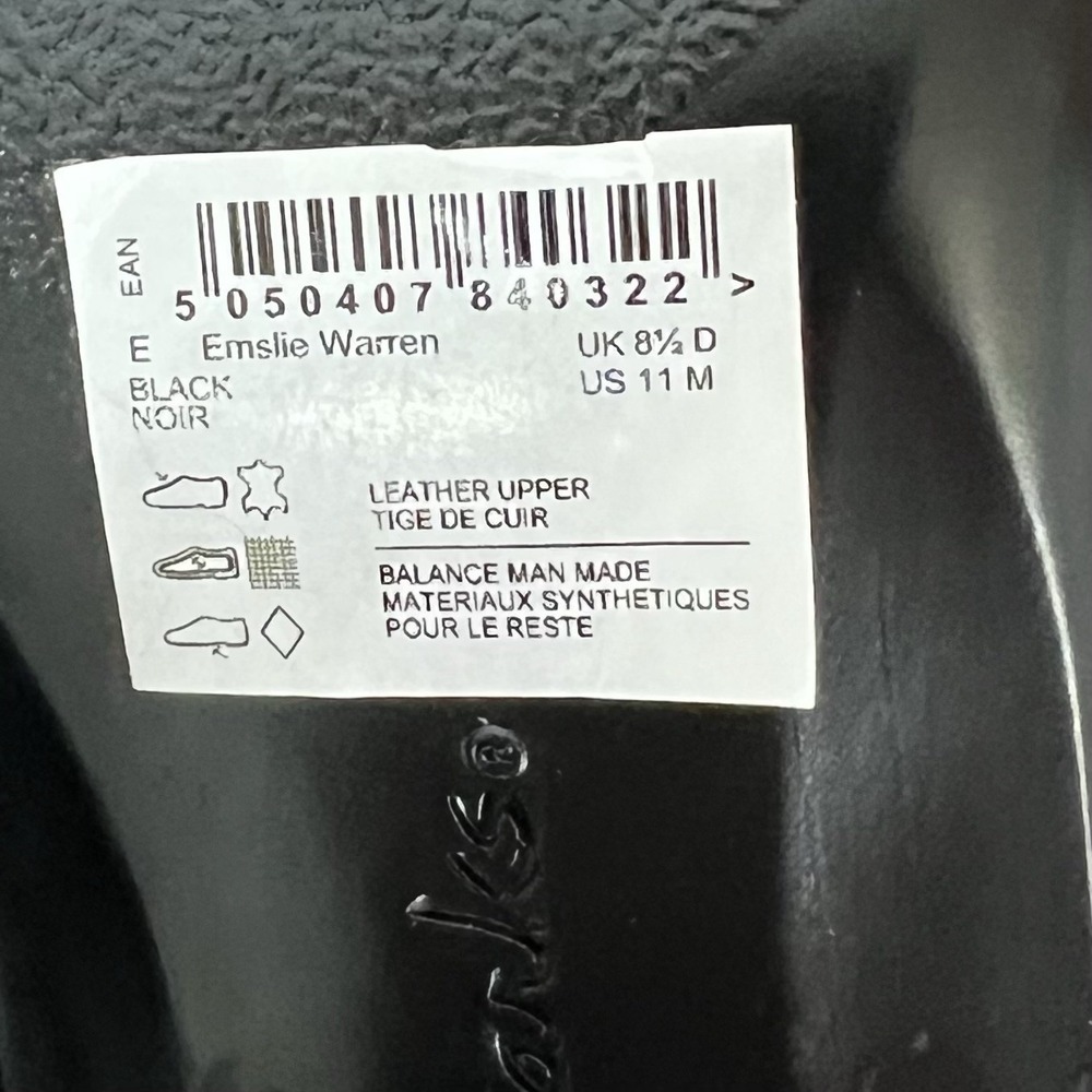 Clarks Emslie Warrens Loafer‎ Shoes Womens 11M Black Leather Ortholite Comfort - Picture 9 of 10